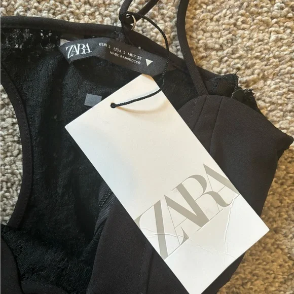 🆕 ZARA Corset Lace Black Bodysuit - Picture 8 of 8